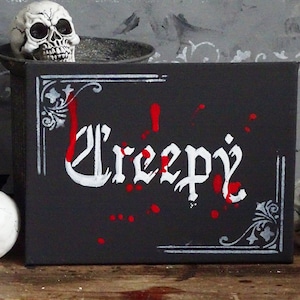 Griezelig gotische canvas muurkunst: Halloweendecor Dark Academia