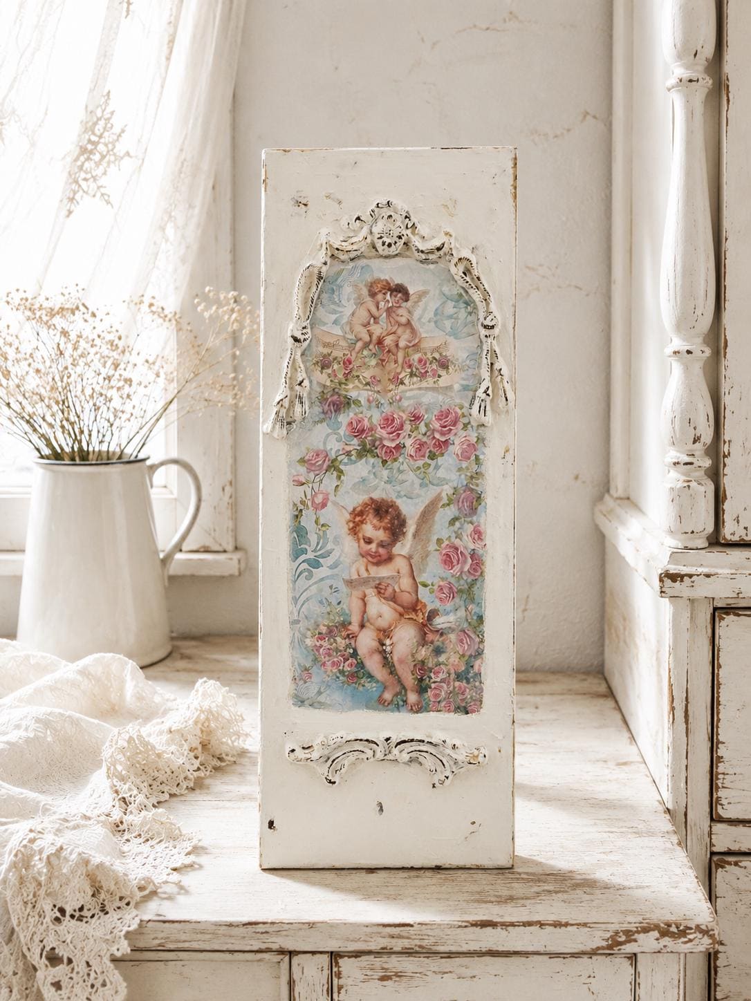 ビンテージ天使の壁掛けプラ－ク Antique Angel Wall Plaque - Etsy Canada