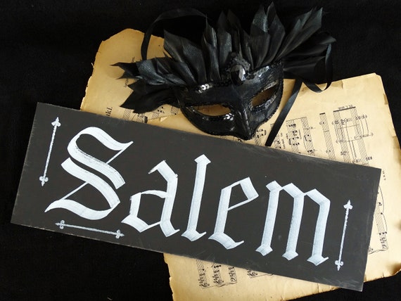Salem Gothic Sign, Blackletter Calligraphy Art, Occult Witchy Wall Art Decor, Dark Academia Gothic Home Decor