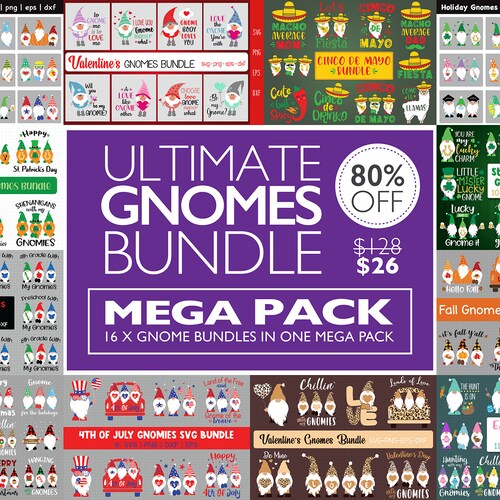 Holidays Gnomes Bundle Gnome Svg Gnomes Mega Bundle Gnomies - Etsy