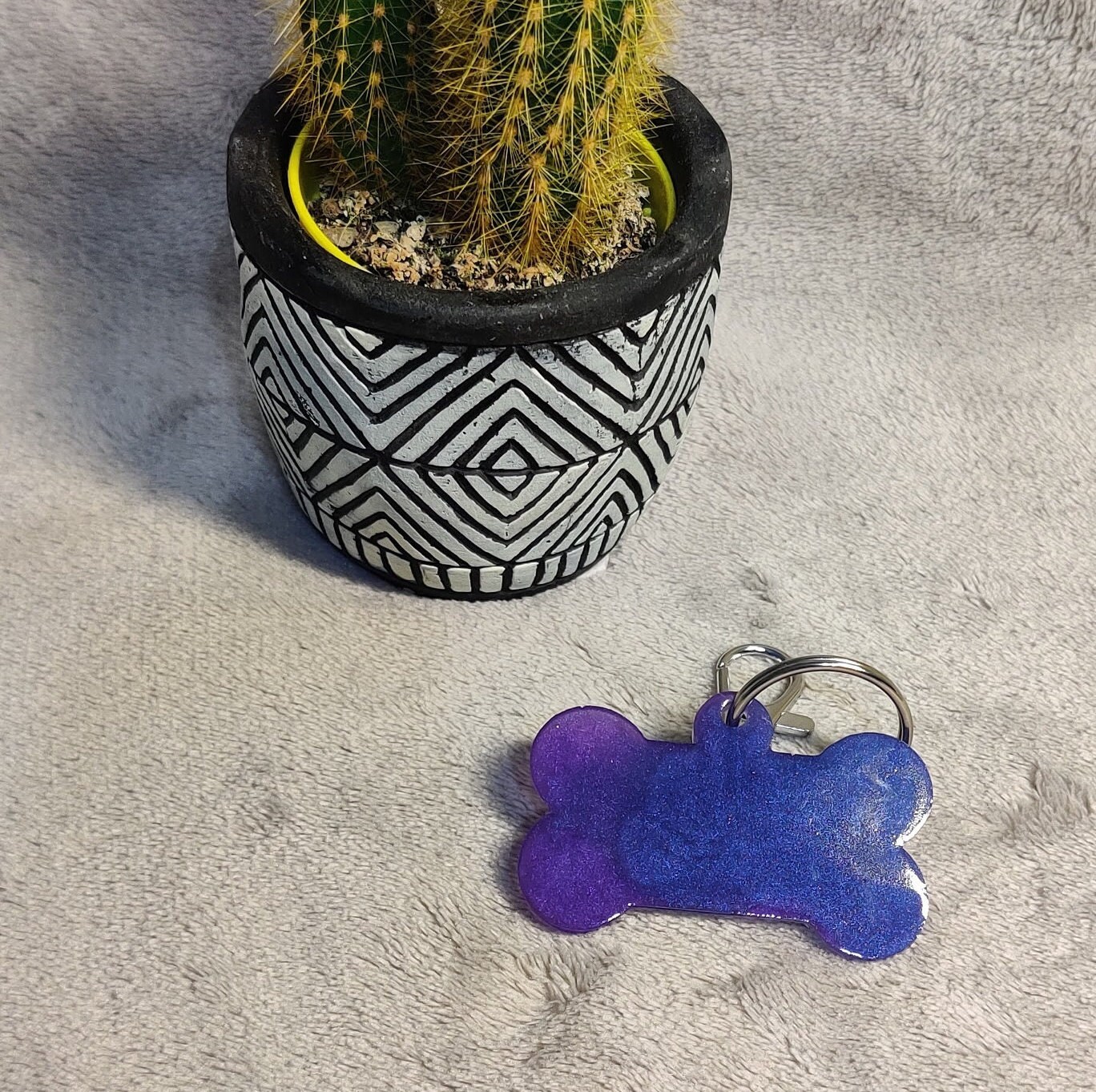 Médaille d'identification Pour Chien Personnalisable en Résine Époxy