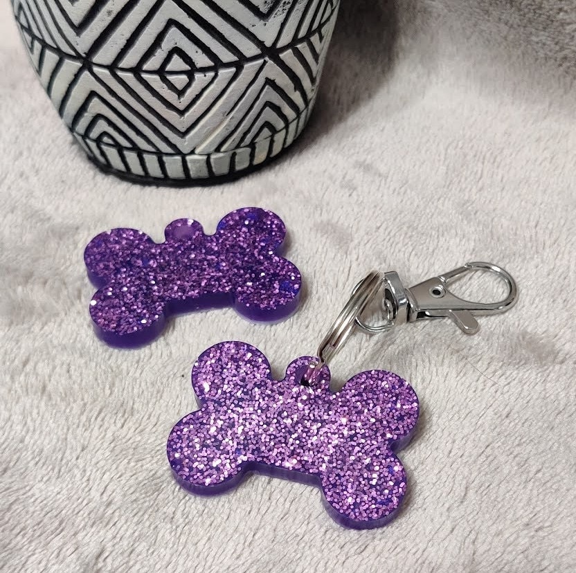 Médaille d'identification Pour Chien Personnalisable en Résine Époxy