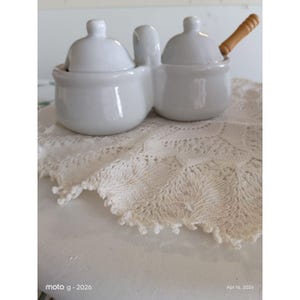 1 Houston Harvest Double Condiment Server White Glaze~Vintage~