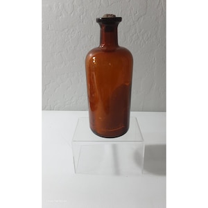 1 Apothecary Bottle Amber Glass ~ Antique~