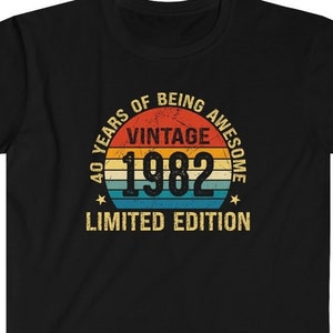 Vintage 1982 Unisex T-Shirt - Born In 1982 Shirt | Vintage 1982 Shirt | Aged To Perfection Tee | 40th Birthday Shirt | 1982 Shirt