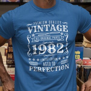 Vintage 1982 Unisex T-Shirt - Born In 1982 Shirt | Vintage 1982 Shirt | Aged To Perfection Tee | 40th Birthday Shirt | 1982 Shirt | Vintage