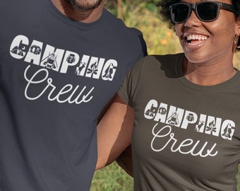 Camping Crew T-Shirt - Camping Shirt | Abenteuer T-Shirt | Wander Shirt | -Reise-Hemd | Cabochon Shirt | Wald-Shirt | Wald-Shirt | Lager-Shirt