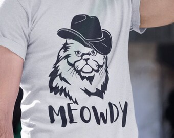 Meowdy Funny Cowboy Cat Unisex T-Shirt - Meowdy Cat Shirt | Howdy Tee | Meowdy Shirt | Funny Cat Shirt | Meow Shirt | Cat Lover Shirt