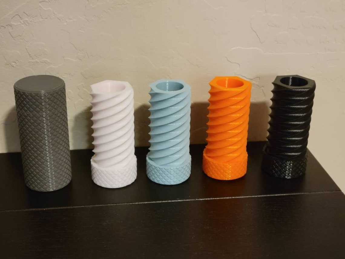 3D Printed Knurled Twist Container | Etsy