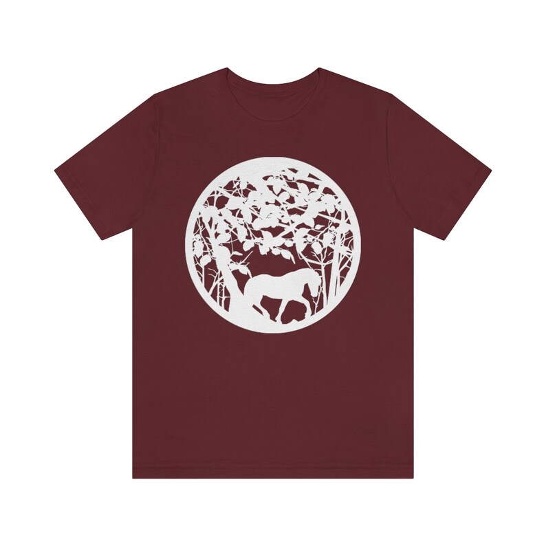 paper-horse-silhouette-forest-art-unisex-t-shirt-horse-shirt-etsy