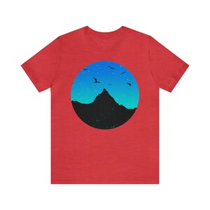 Silhouette Mountains At Dusk Unisex T-Shirt - Mountains Shirt | Forest Shirt | Outdoors Shirt | Wilderness Tee | Retro Shirt | Sunset Shirt