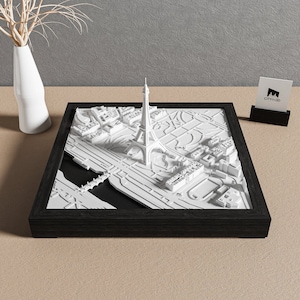 Paris Unique Wall Art | Minimalist Skyline Decor | Handcrafted Architectural Model | Paris 3D City Map | Modern Cityscape Gift