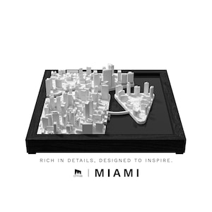 Miami Unique Wall Art | Minimalist Skyline Decor | Handcrafted Architectural Model | Miami 3D City Map | Modern Cityscape Gift
