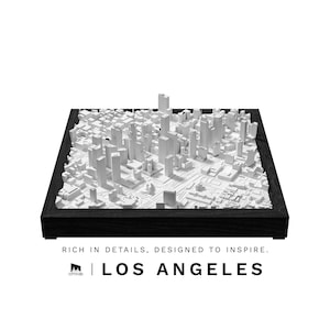 Los Angeles Unique Wall Art | Minimalist Skyline Decor | Handcrafted Architectural Model | Los Angles 3D City Map | Modern Cityscape Gift