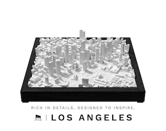 Los Angeles Unique Wall Art | Minimalist Skyline Decor | Handcrafted Architectural Model | Los Angles 3D City Map | Modern Cityscape Gift