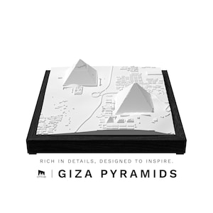 The Pyramids of Giza Unique Wall Art | Minimalist Skyline Decor | Handcrafted Architectural Model | Egypt 3D City Map | Cityscape Gift