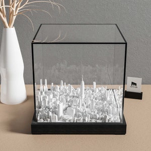3D-stadsmodel van Midtown Manhattan • Luxe muurkunst skyline NYC • Architecturale sculptuur • Decor kaart New York • Uniek stadsbeeldcadeau
