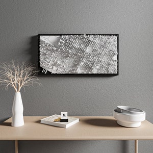 Midtown Manhattan Unique Wall Art 24"x12" | 3D NYC Skyline Decor | Architectural Model | New York City Map | Urban Landmark | Cityscape Gift