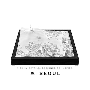 Seoul Unique Wall Art | Minimalist Skyline Decor | Handcrafted Architectural Model | Seoul 3D City Map | Modern Cityscape Gift