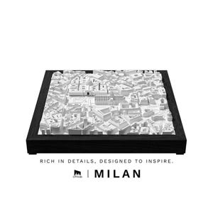 Milan Unique Wall Art | Minimalist Skyline Decor | Handcrafted Architectural Model | Milan 3D City Map | Modern Cityscape Gift