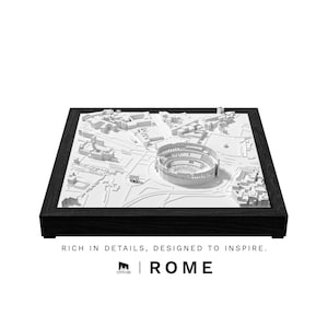 Rome Unique Wall Art | Minimalist Skyline Decor | Handcrafted Architectural Model | Rome 3D City Map | Modern Cityscape Gift