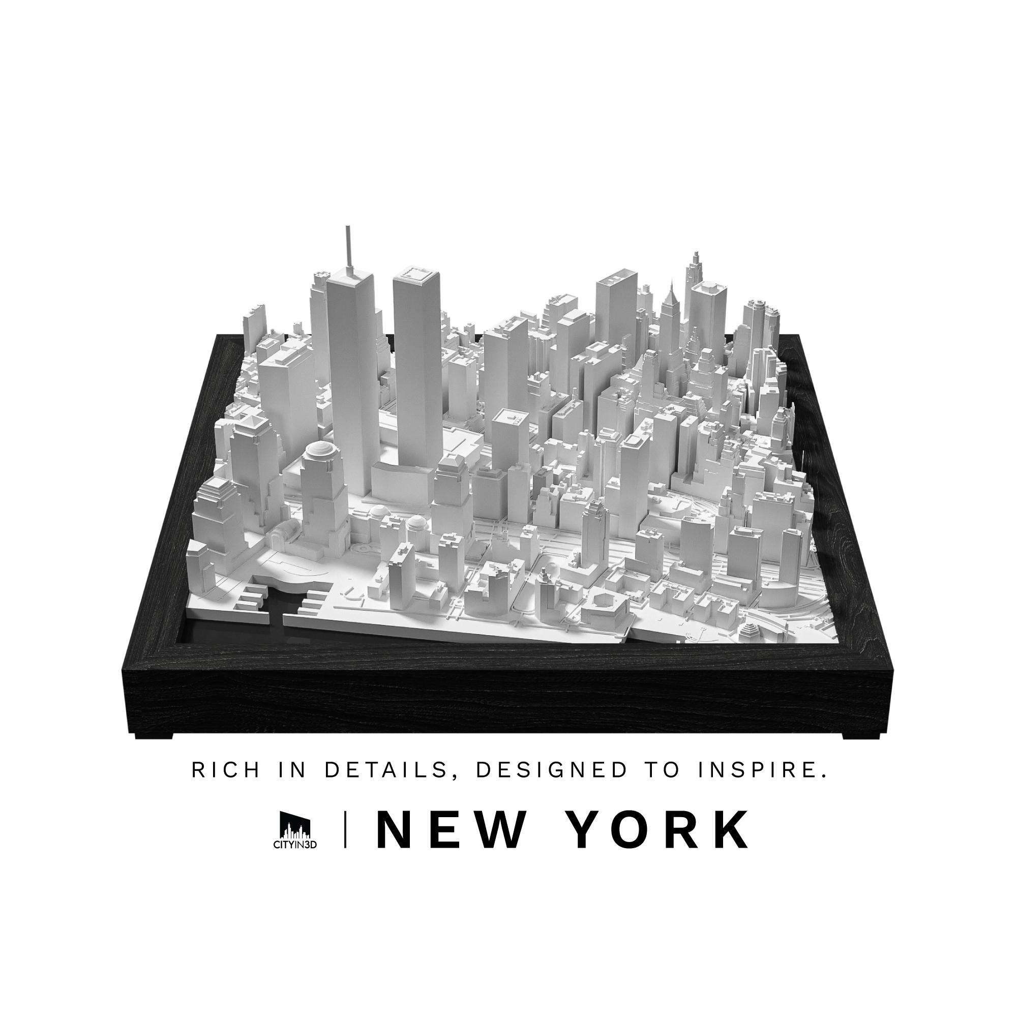 Downtown Manhattan (2001) Unique Wall Art | 3D NYC Skyline Decor