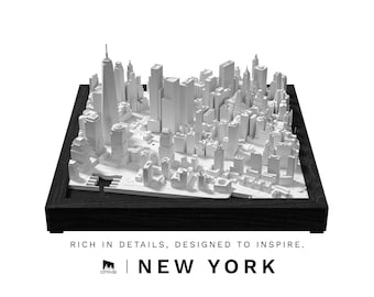 Downtown Manhattan (2001) Unique Wall Art | 3D NYC Skyline Decor