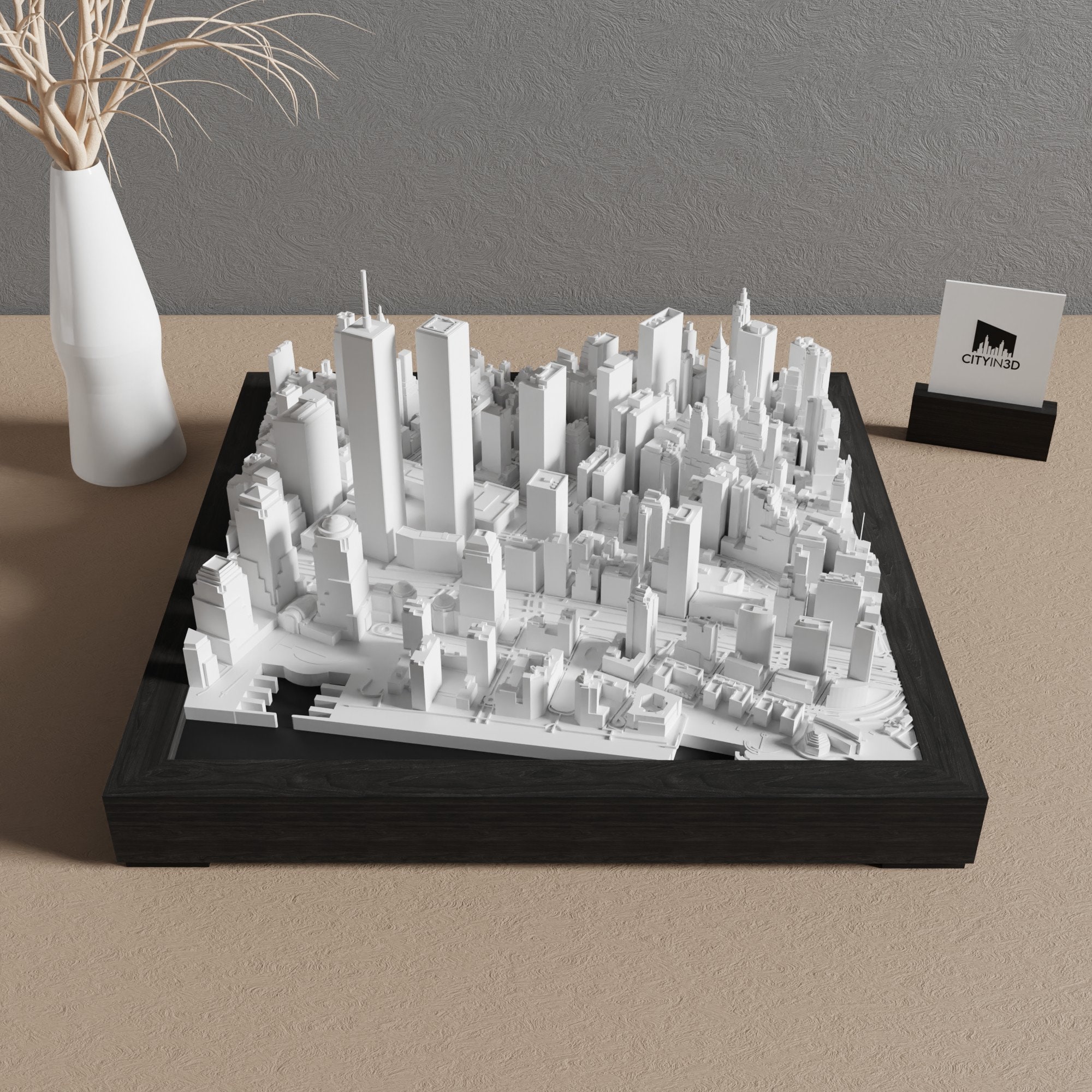 Downtown Manhattan (2001) Unique Wall Art | 3D NYC Skyline Decor