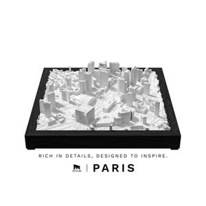 Paris Unique Wall Art | Minimalist Skyline Decor | Handcrafted Architectural Model | Paris 3D City Map | Modern Cityscape Gift
