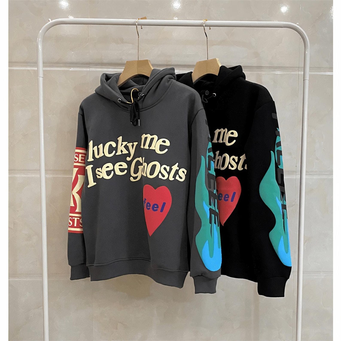 Kanye West Lucky Me I See Ghosts Hoodie Kanye West Hoodie Etsy
