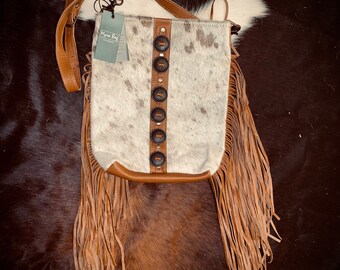 Unique West Soft Washed Leather Purses Western Feather Shoulder Bag