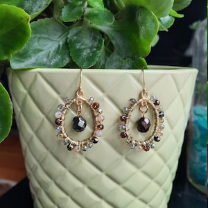 Gold wire wrapped earrings