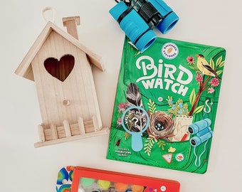 Bird Watch and Play Activity Kit | Nature Scavenger Hunt For Kids  | Kids DIY Birdhouse Kit