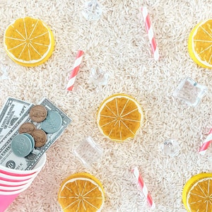 Lemonade Stand Play Sensory Kit | Lemonade Sensory Kit | Lemonade Stand Sensory Bin | Montessori Toys Kids