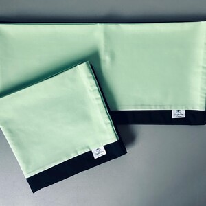 Mint Green/Black Solid Cotton Pillow Case 01