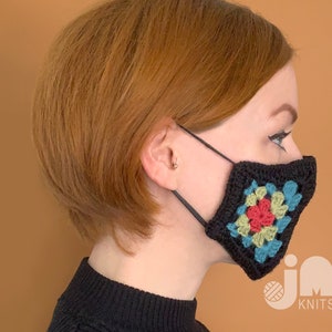 Crochet Granny Square Mask Cover | Instant Download | Crochet Pattern PDF