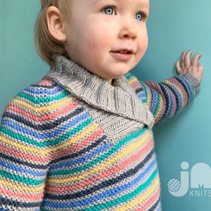 Knit Baby Sweater | Shawl Game Baby Pullover | Instant Download | PDF knitting pattern