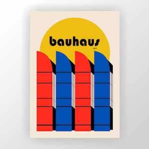 Bauhaus poster, Minimal,  Wall Decor, Wall Art, Geometric Art, Bauhaus Exhibition Poster, Austellung Weimar, Geometric, bauhaus architecture
