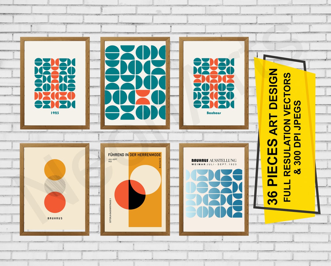 36 Piece Wall Art Instant Download Bauhaus Art Prints Etsy Australia