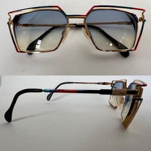 Vintage Cazal Germany Geometric Colorful Rainbow Eyeglasses 250 411 56 16 135