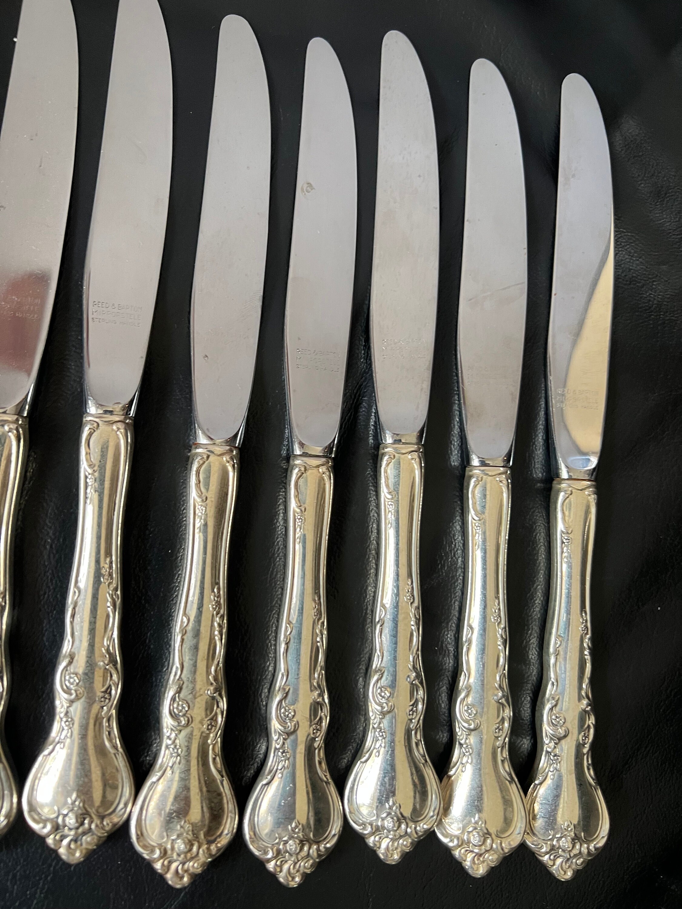 552 Grams Set of 8 Reed Barton Mirrorstele Sterling Silver