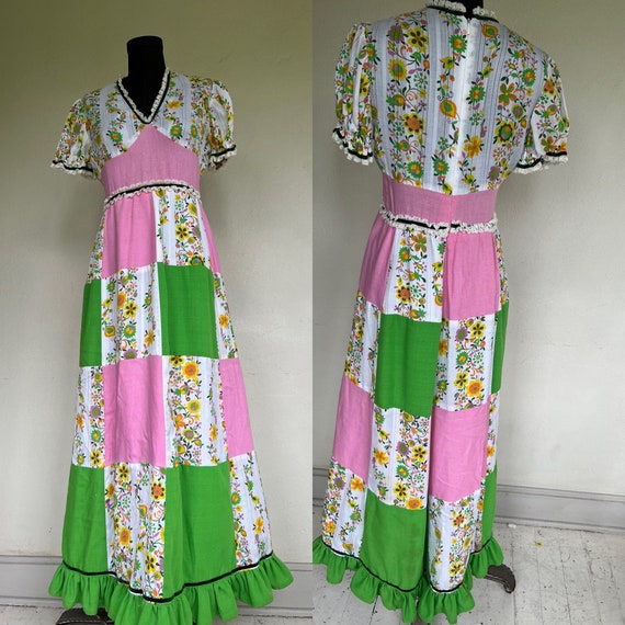 Authentic Vintage 1960’s Prairie Boho Hippy Flora… - image 1