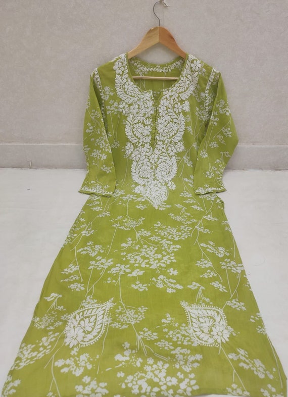 Lucknow Chikankari Kurta on Soft Cotton/ Liner Included/ Free Shipping in  US - Etsy