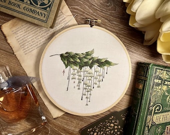 Borduurpatroon hangende bloemen (pdf) - handborduurpatroon - bloemenborduurwerk - borduurpatroon voor beginners