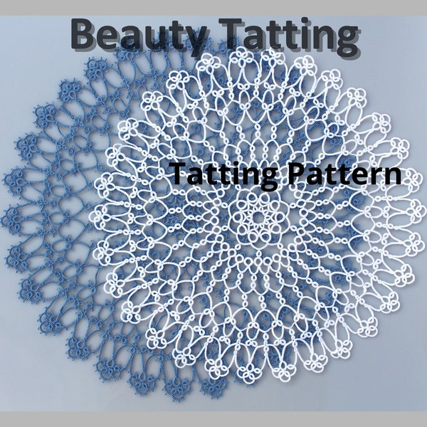 2 in 1 Doily No. 6 Shuttle Tatting Pattern, DIY, PDF Digital Instant Download, Tutorial, Lace Doily Tatting Pattern, Beauty Tatting