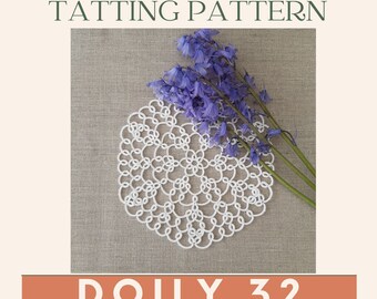 2 in 1 Doily nr 32, Shuttle Tatting Pattern, DIY, PDF Digital Instant Download, diagrams tatting, Tutorial, Doily Pattern, Beauty Tatting