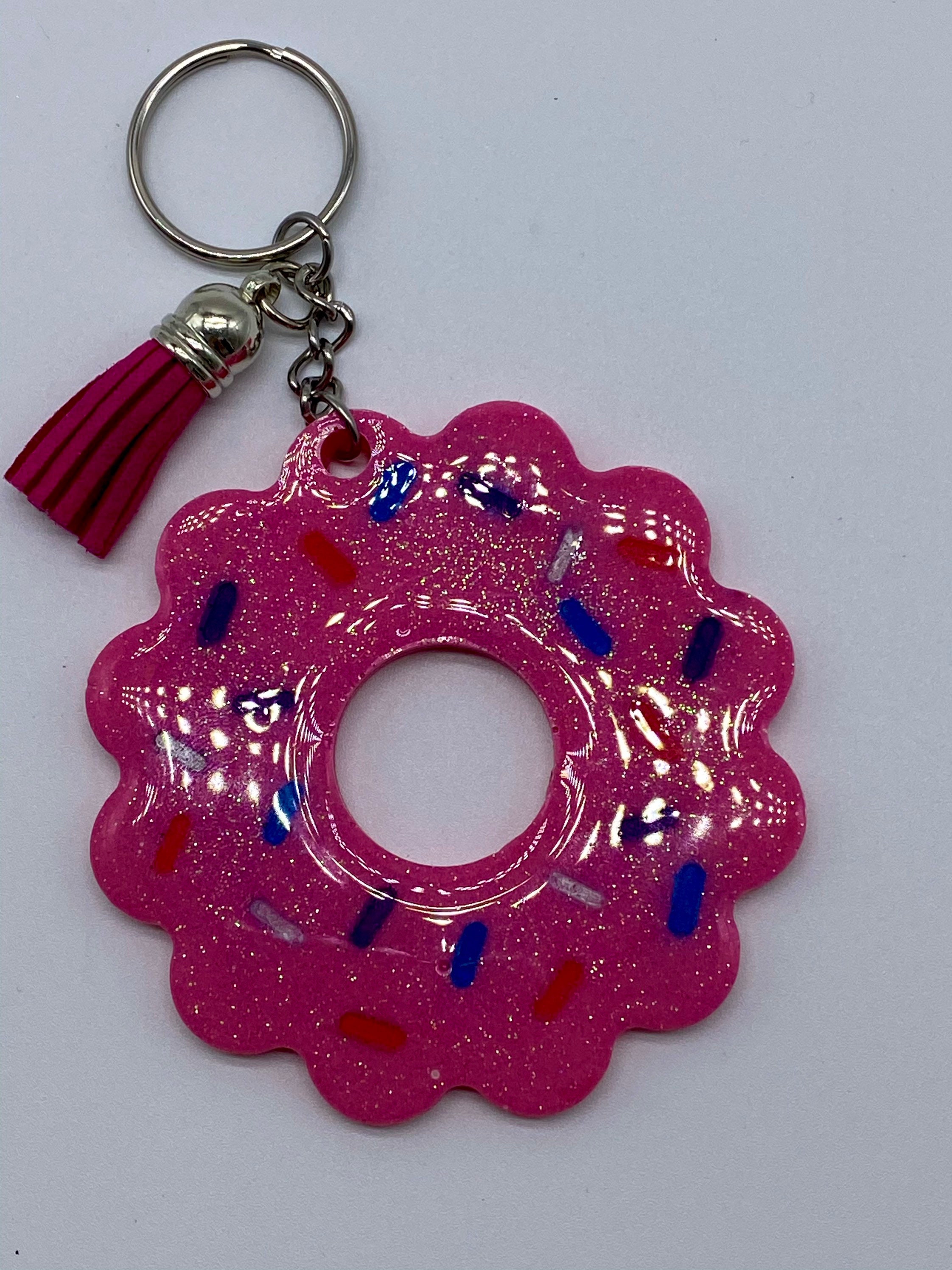 Sprinkle donut keychain donut lover keychain Etsy