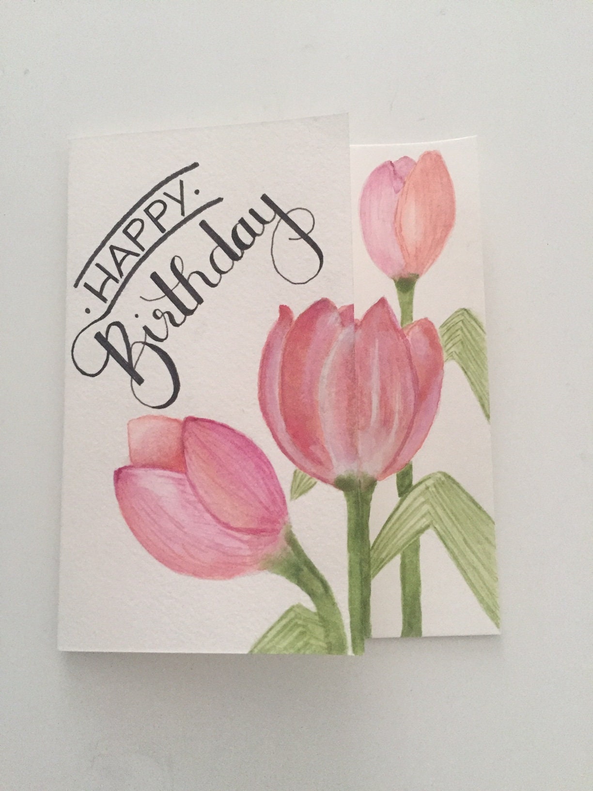 GREETING CARD tulips happy birthday 125x147 cm original | Etsy