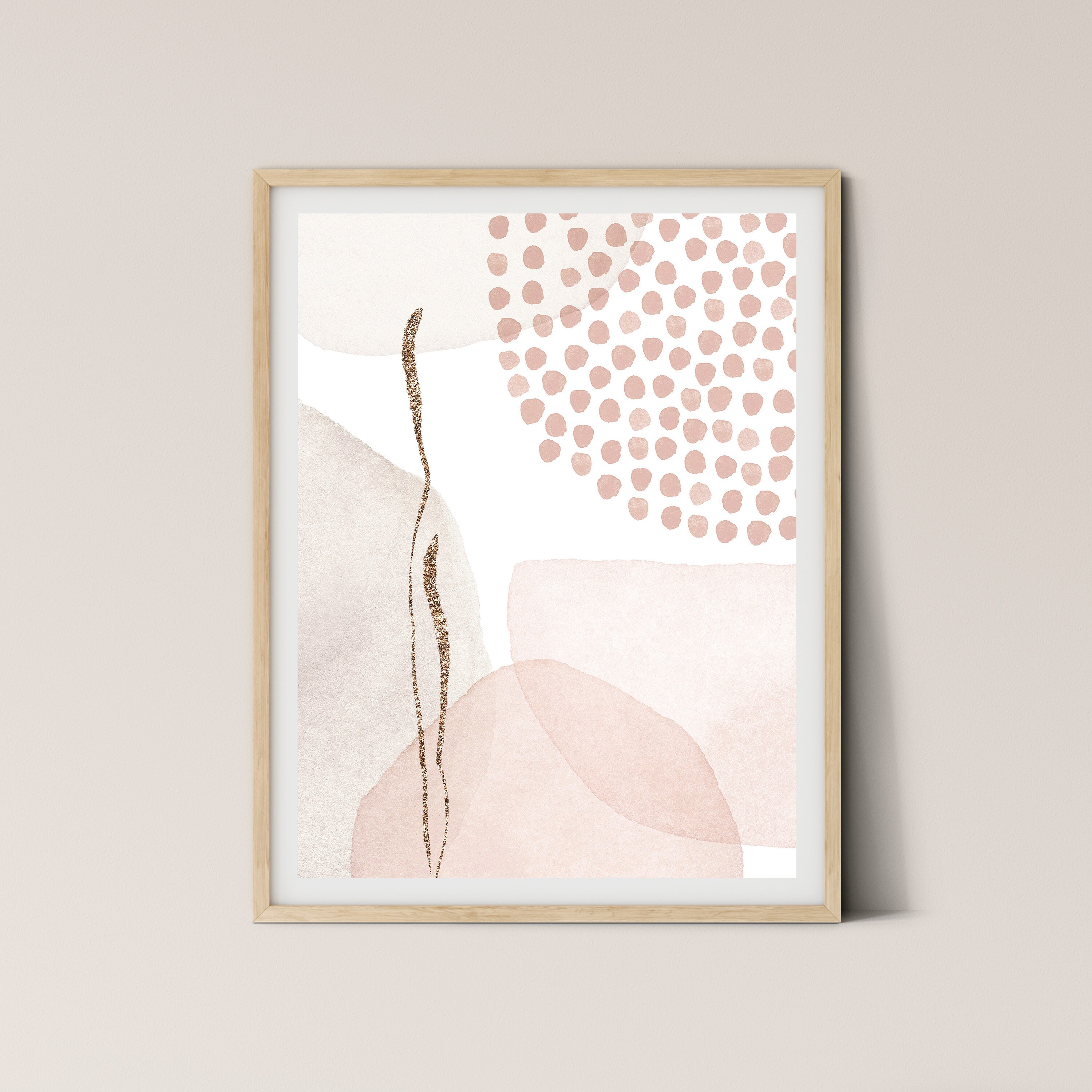 Set of 2 Prints | Printable Wall Art | Abstract Wall Art | Pink Blush ...
