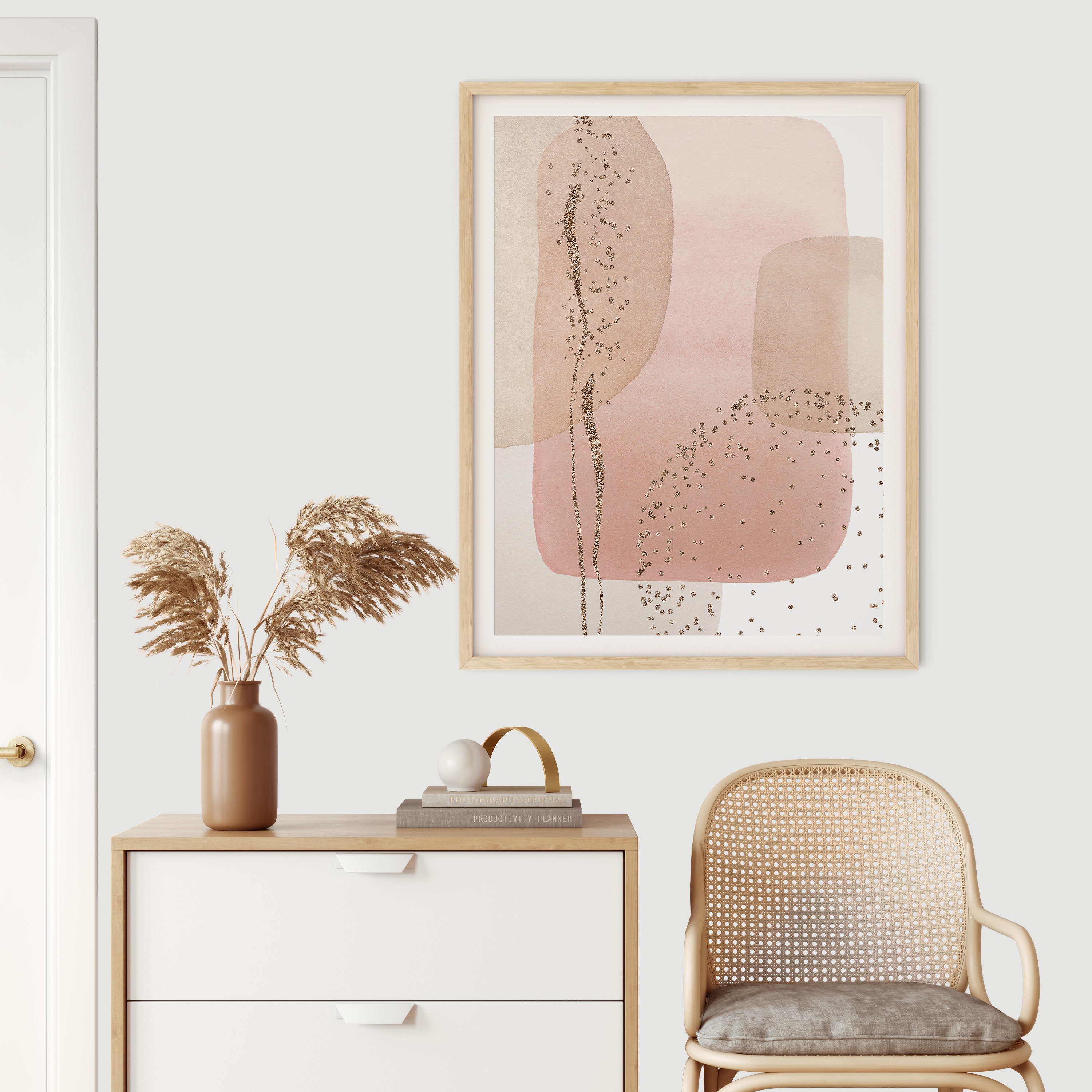 Set of 2 Prints | Printable Wall Art | Abstract Wall Art | Pink Blush ...